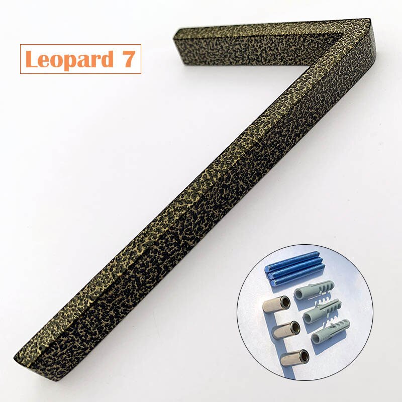 127mm Modern Floating House Number Metal Address Street Sign Plates Outdoor Black Door Plaque Numbers For Apartment Mailbox 0-9: Leopard 7