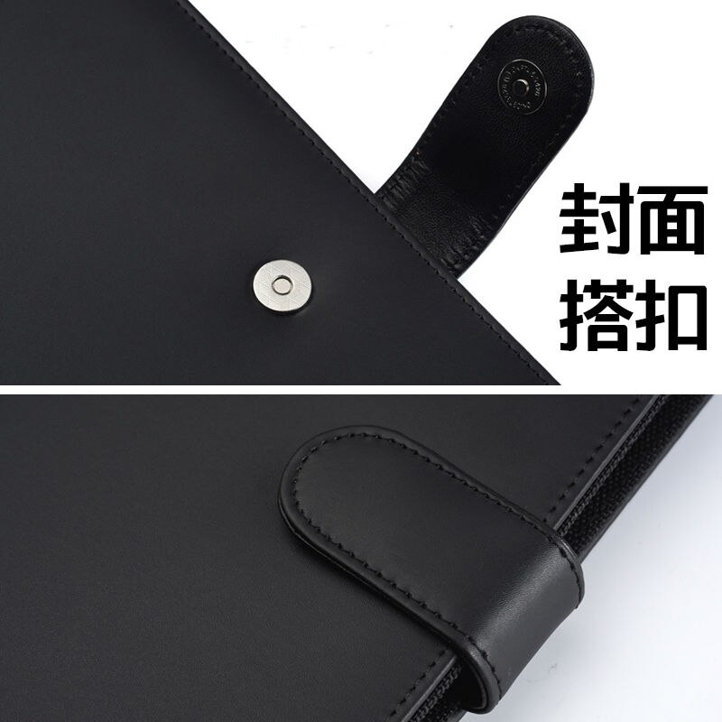 A4 business office zipper PU leather manager a4 file folder document organizer portfolio with calculator hasp padfolio 753A
