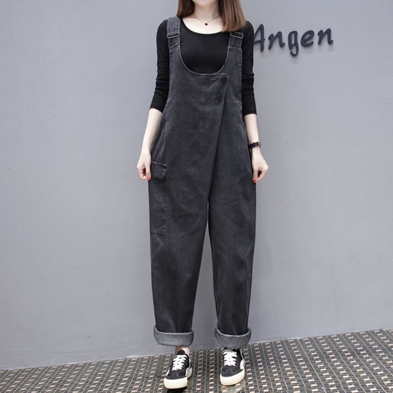 Plus size dame denim blå jumpsuits zanzea vintage – Grandado