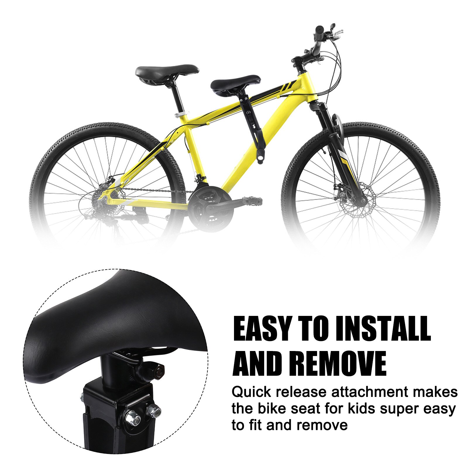 Adjustable Kids Bike Seat for Mountain Bikes Front Mounted Bicycle Seats Easy to Install for Children 2-5 Years ZJ55