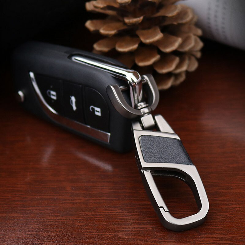 Exquisito llavero de Metal para hombre, llavero de cuero para coche, llavero soporte para llavero Llaveros accesorios de estilo de coche