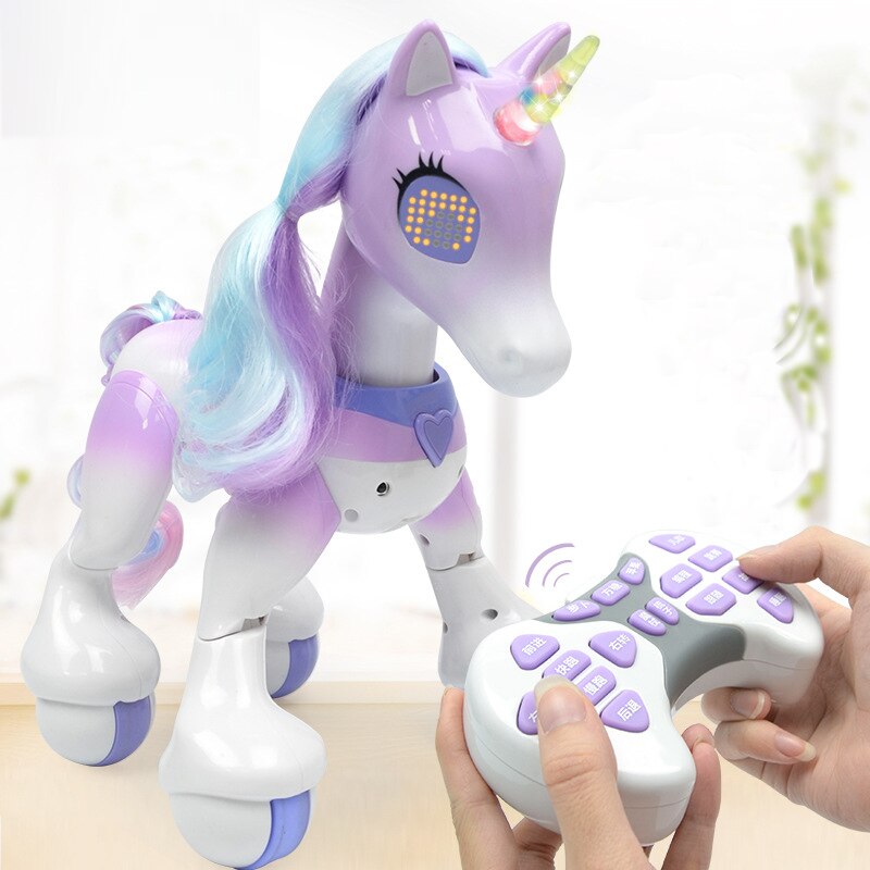 Télécommande électrique intelligente licorne cheval, Robot pour enfants, capteur tactile, Induction électronique, jouets éducatifs pour animaux de compagnie,
