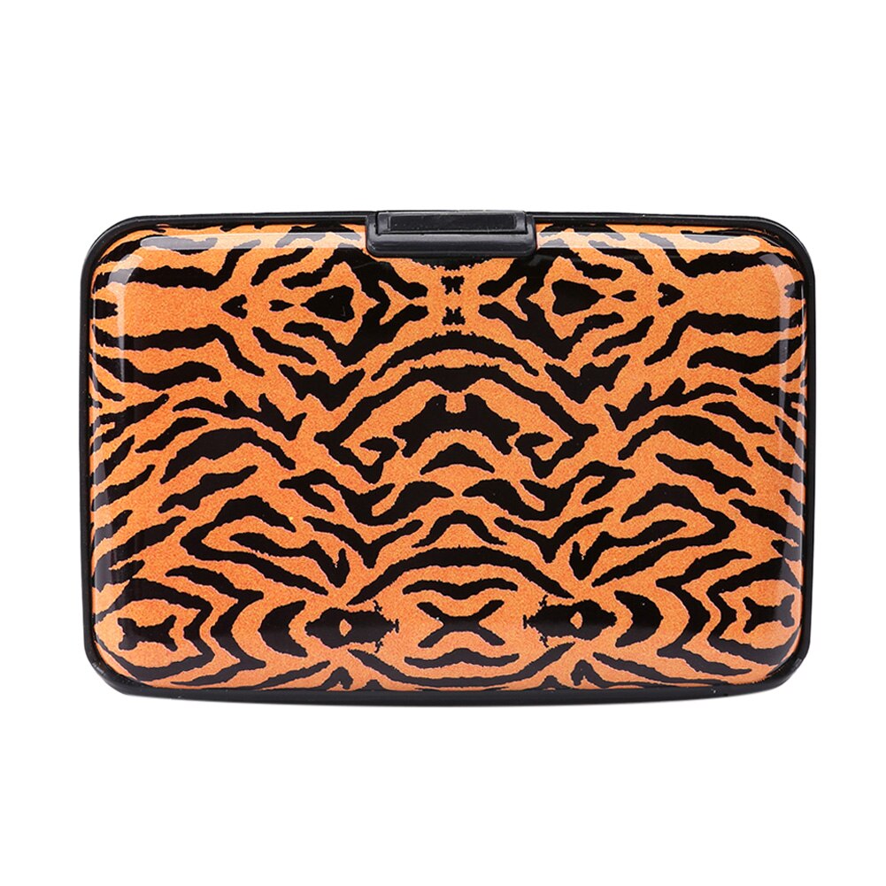 Kreditkarte Tasche Halfter RFID Aluminium Zebra Ebene aufbringen Brieftasche Frauen Männer Metall Geschäft Bank Karte Schutz fallen Geldbörse: E