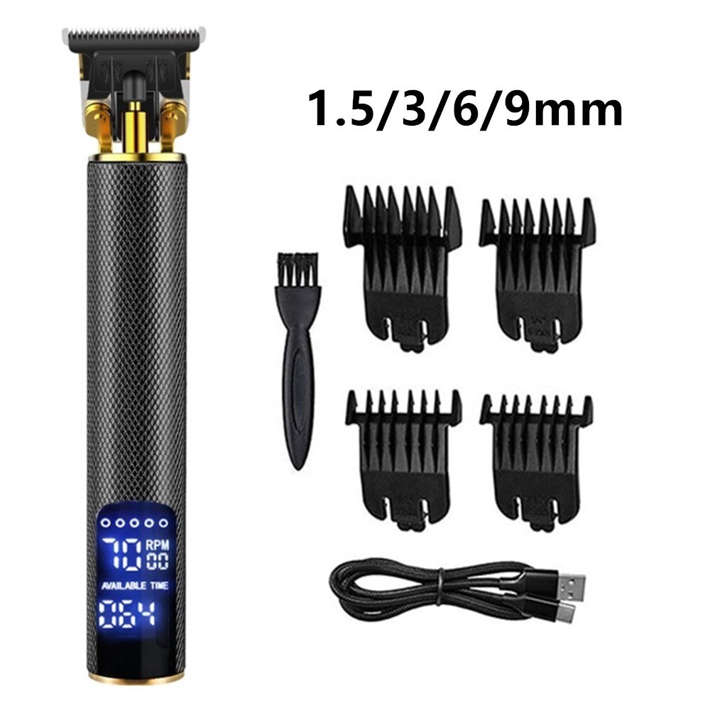 Cordless T blade Hair Trimmer Zero Barber Men Hair Clippers 1500mAh Beard Shaver Haircut Salon Electric USB Rechargeable Razor: 110484