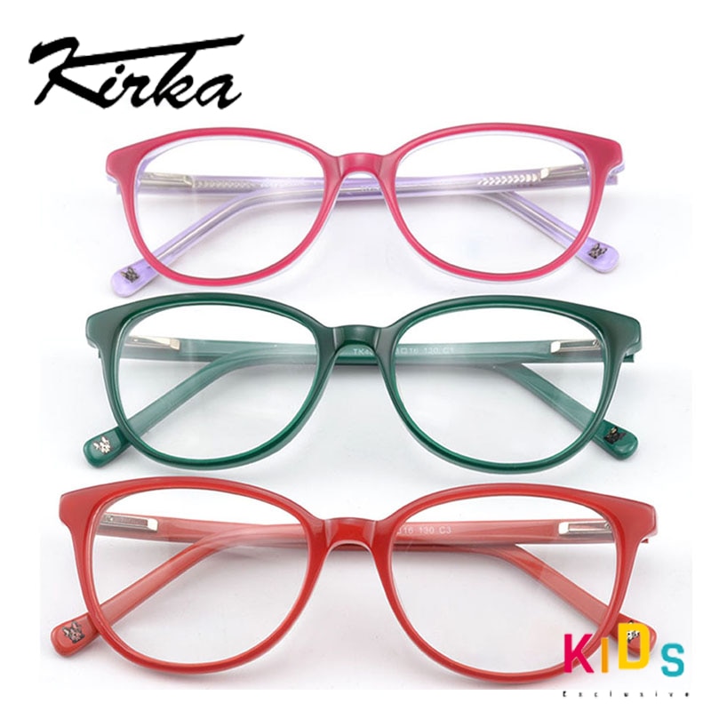 Kids Glasses Pink Eyeglass Frames Children Glasses Myopia Eyewear Acetate Kids Eyeglass Frames Round Children Optical Frames
