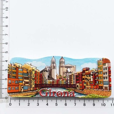 Réfrigérateur aimants Souvenirs en espagne | Réfrigérateur barcelone Madrid majorque valence séville Corvador Flamingo Girona bâtiment célèbre: Clair