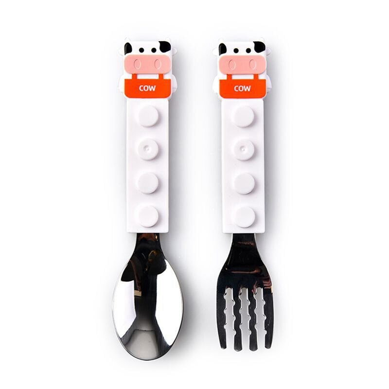 Tableware Cartoon Kids Spoon and Fork Set Stainless Steel Dessert Spoon Fork Baby Gadgets Feed Kid Children's Cutlery