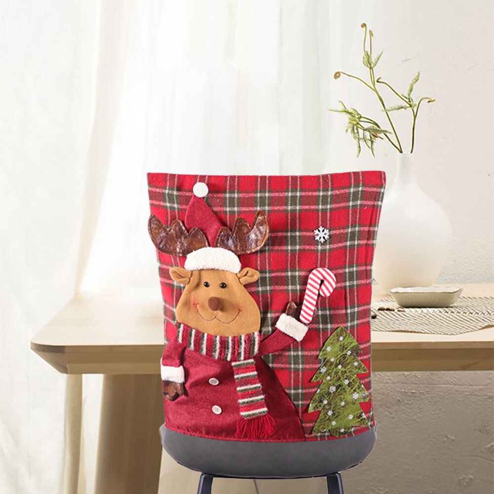Santa Hat Chair Covers Christmas Decor Dinner Chair Xmas Cap Sets Dinner Table Hat Chair Back Covers For Home