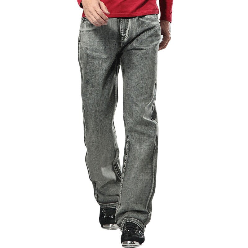 Herre mærke jeans grå herre retro baggy jeans hip hop løst skateboard denim bukser mærke tøj størrelse 28-48