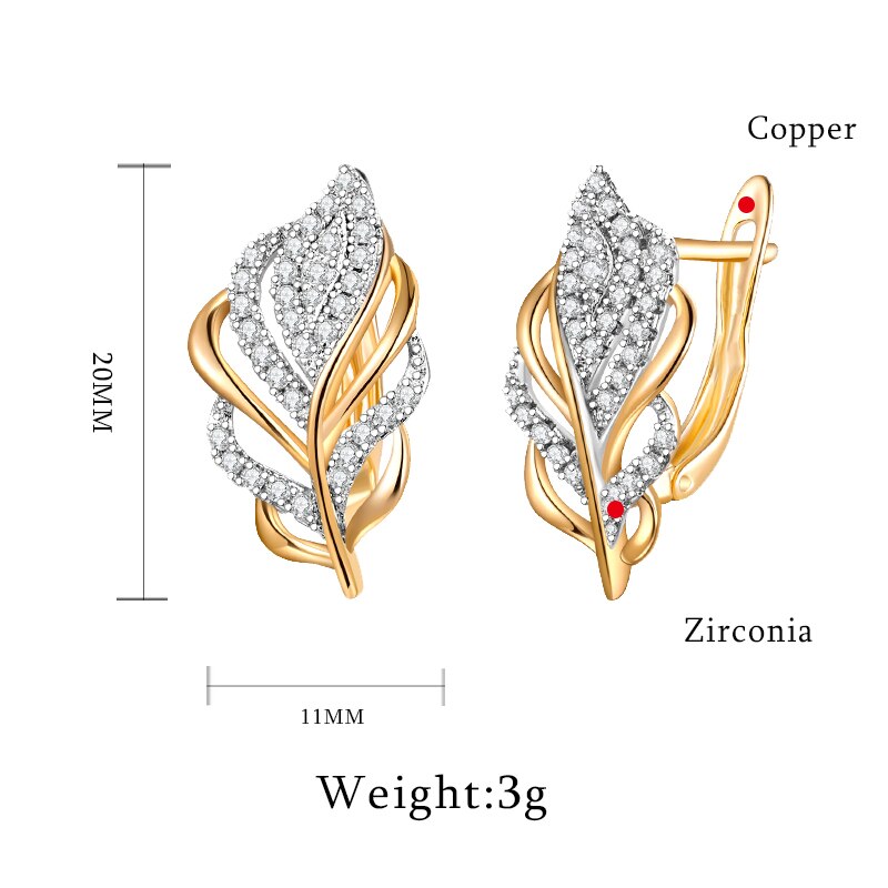 Neue Klassische Mehrfarbig Ahorn Blatt bilden Ohrringe Mikro Inlay Zirkonia Zucht Ohrringe für Frauen Schmuck Kreative Brincos