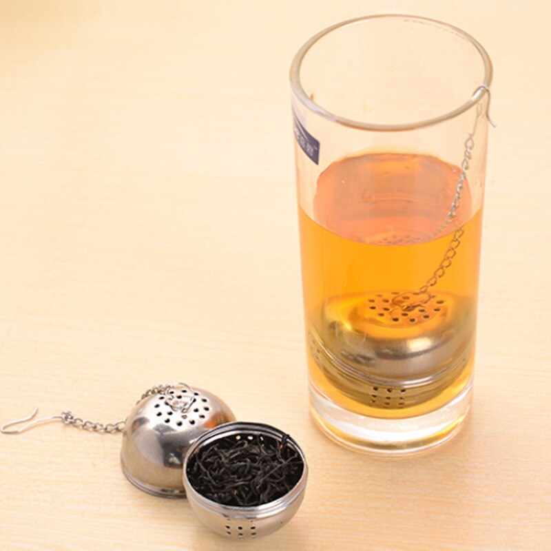 Filtro de malla para infusiones, colador de bolas de acero inoxidable con gancho, para hojas de té sueltas, colgable, 1 unidad