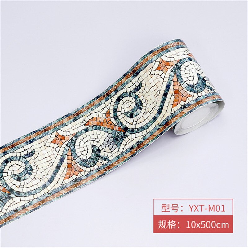 Self Adhesive Wall Stickers Waterproof Baseboard Wallpaper Border PVC European style Wall Sticker For Kitchen Bedroom Home Decor: 01
