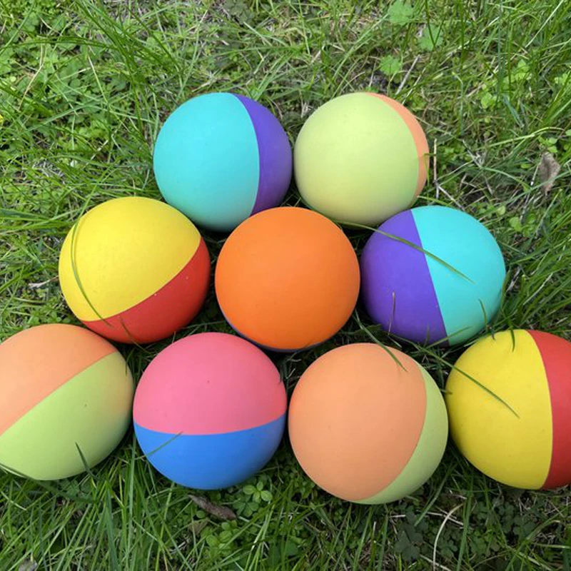 1pc 6cm tofargede racketballer squash lavhastighets gummi hul ball trening konkurranse høy elastisitet hoppende baller