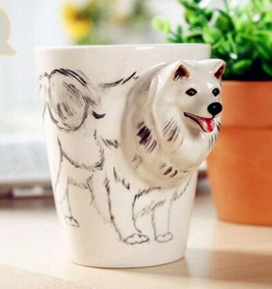 Tasse de peinture 3D d'animaux créative | Tasse en céramique tasse de café tasse de bière avec cookies 300-400ML, Copo bardak xicara amusant,