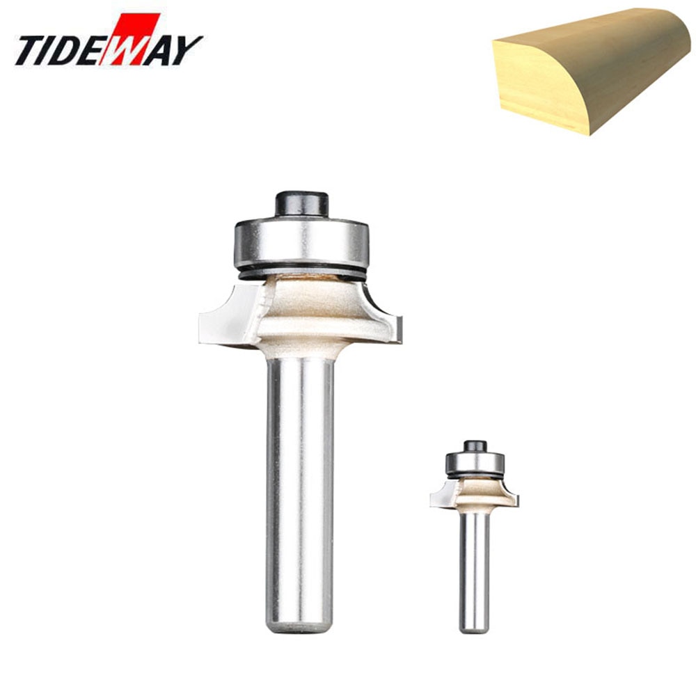 Tideway 1/4" 6.35mm Corner Over Round Bit for Wood Woodworking Tool 2 flute Endmill with Bearing Milling Cutter