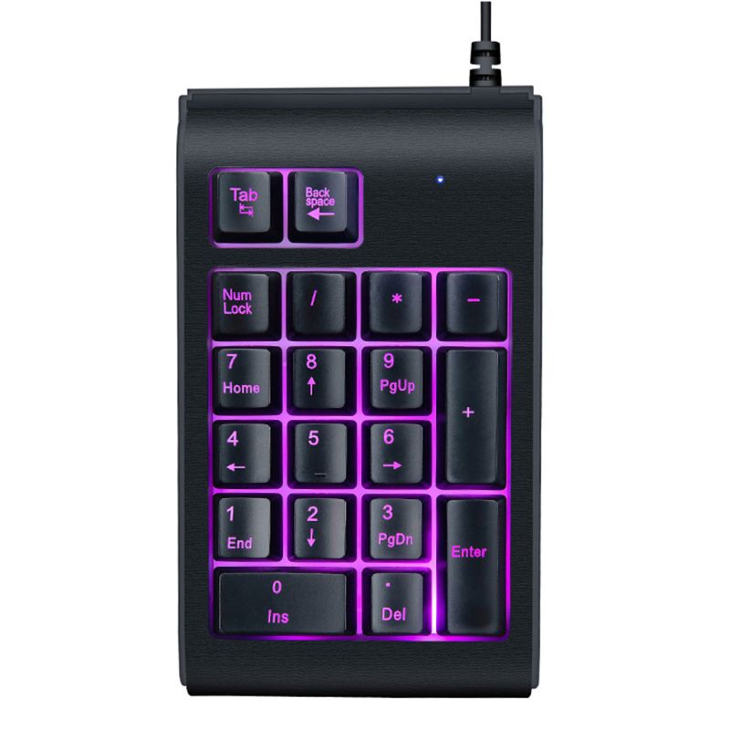 Three Colors RGB Backlit USB Wired Keyboard Waterproof Number Pad Numeric Keypad Mini Numpad Multi-functional Digital Keys HCCY