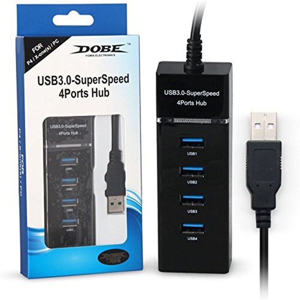 DOBE 4-Port 3.0 Hub Expander USB 3.0 HUB High Speed Multi USB Ports Splitter for PS4 PS4 Pro PS4 Slim Xbox ONE Xbox One S PC