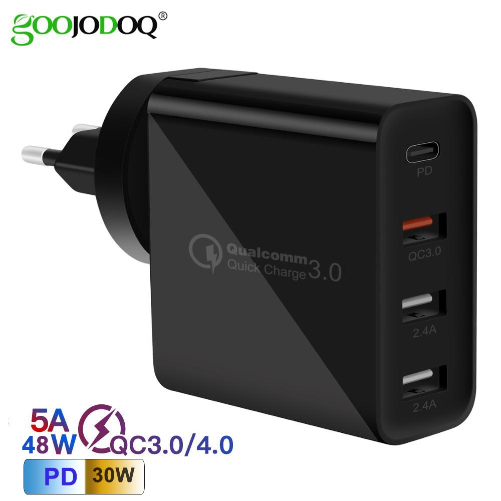 GOOJODOQ PD 48W USB typ C Ladegerät Schnell Ladung 3,0 Wand Schnelle Ladegerät für Apple MacBook Air iPad Pro iPhone Samsung Huawei HTC