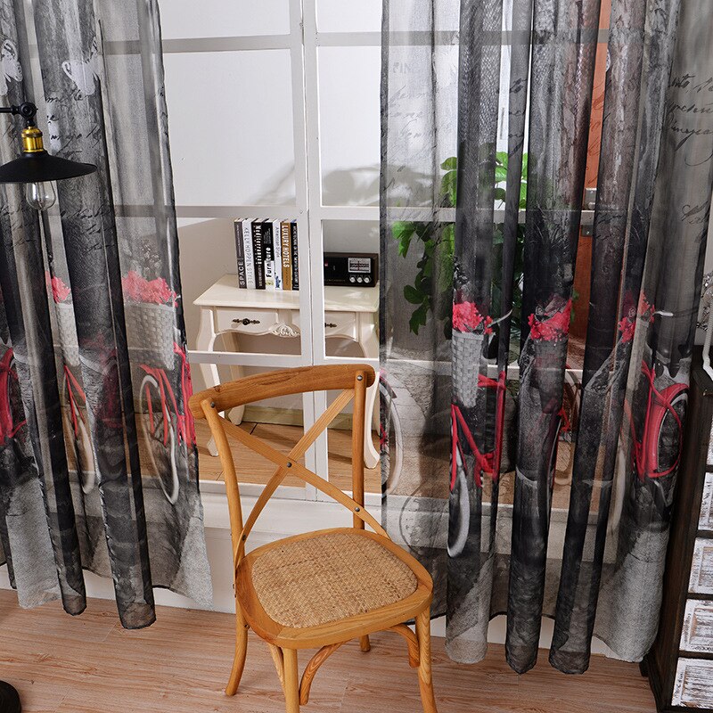 Cortinas de tul transparente de tela de lino y algodón suave para ventana de bicicleta de dormitorio, cortinas para cocina, cortinas de tul, 1 ud.