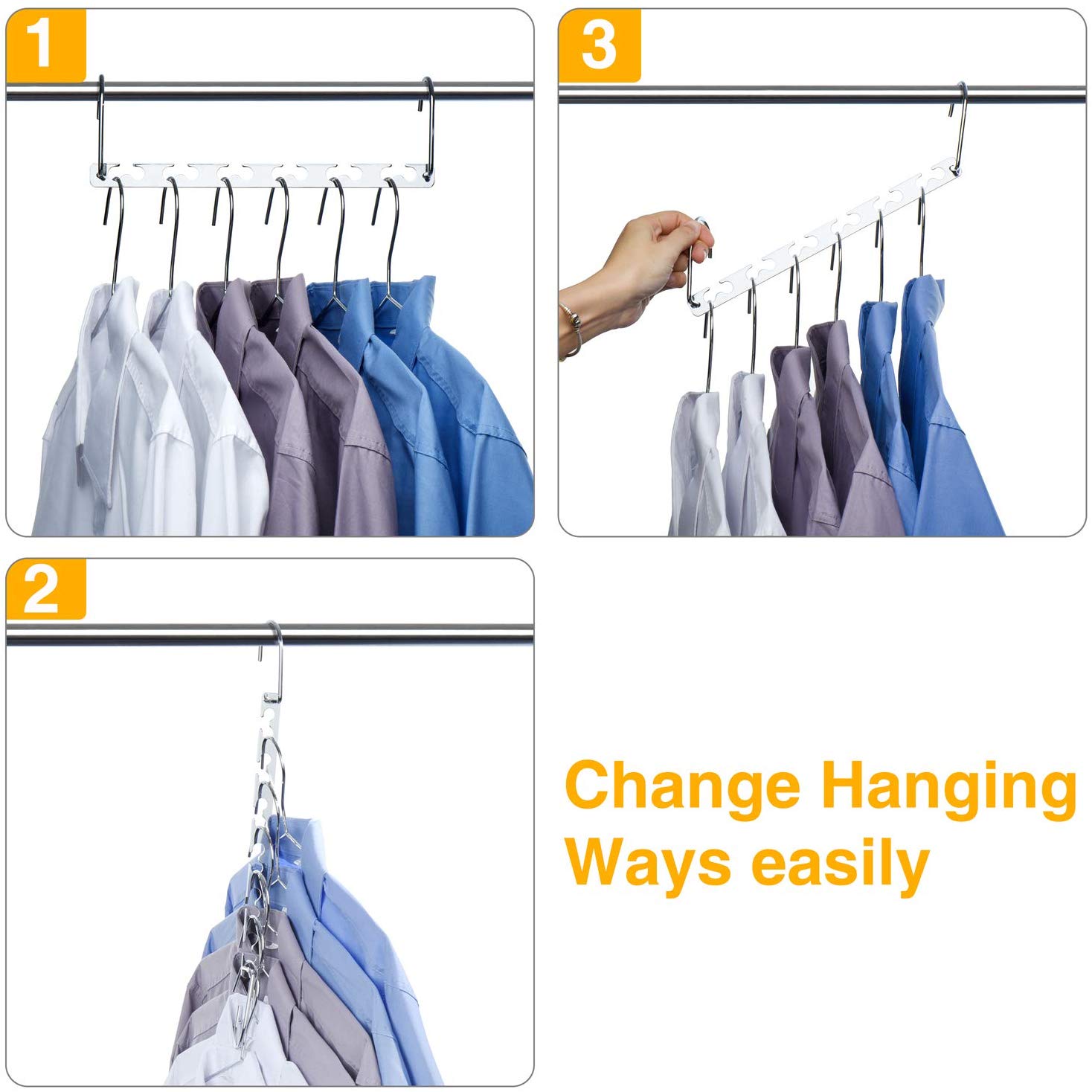 Metal Magic Hanger Space Saver Saving Wonder Clothes Closet-Organizer Hooks Saving Wardrobe Space, Updated Hook