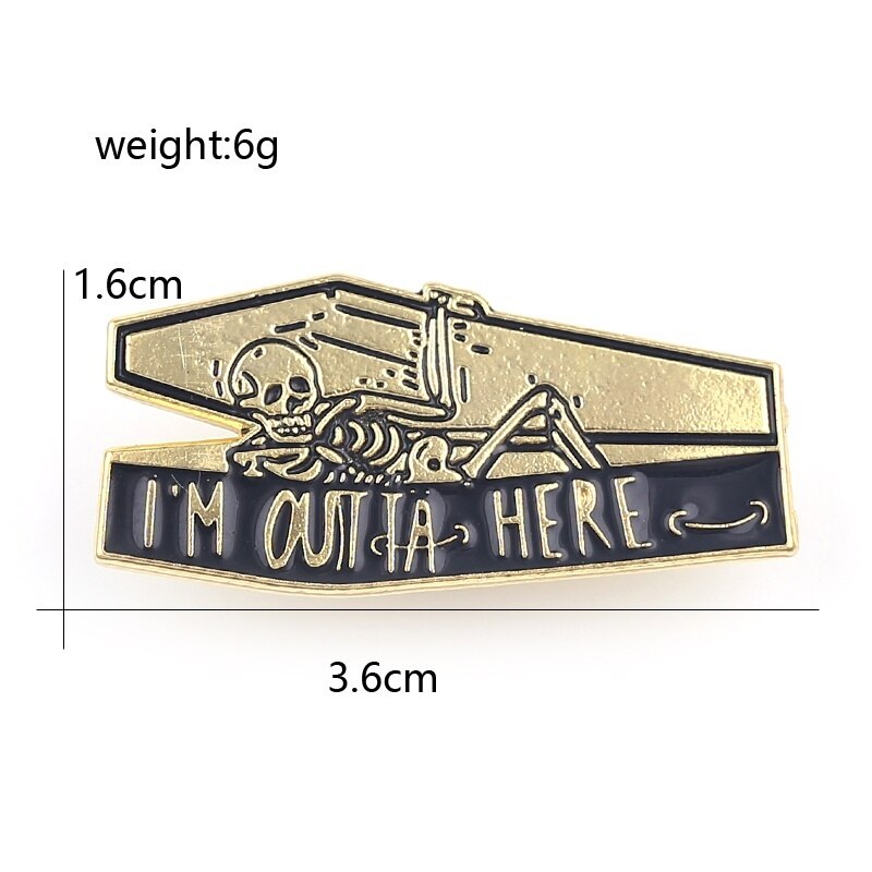 LA VITA era ok Cranio Bara Oro Argento Scheletro Del Fumetto Gioelleria Raffinata E Alla Moda del Regalo Spille Smalto Risvolto Spilli Pulsante Distintivo