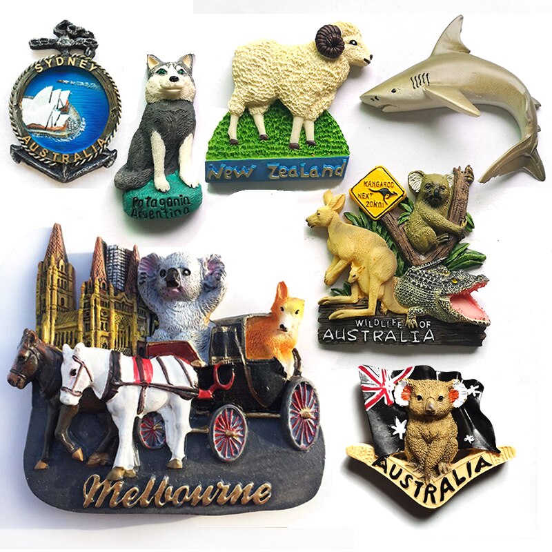Australië Magneet Nieuw-zeeland Koala Husky Shark Toerisme Magneten Melbourne Toeristische Souvenirs Magnetische Koelkast Stickers