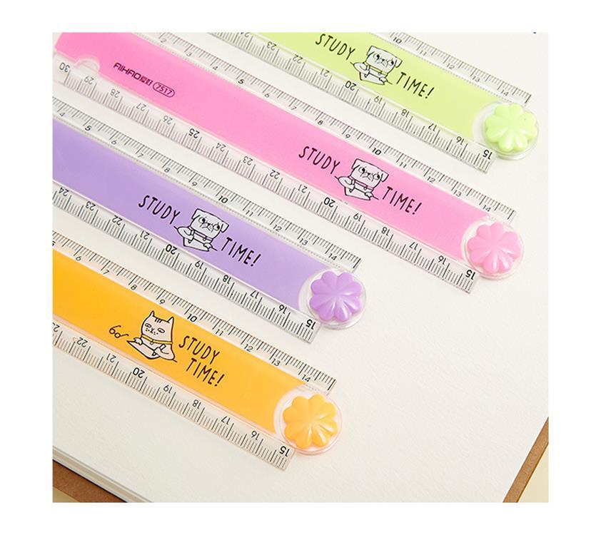 30CM Cute Kawaii Study Time Color Folding Ruler Mu... – Grandado