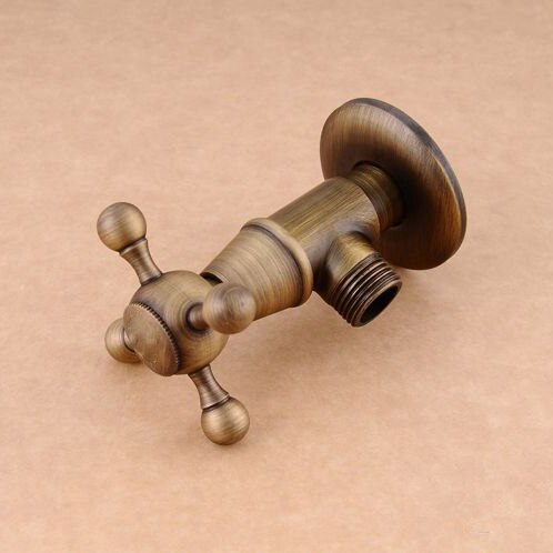 Vandhane reservedele bibcocks 1/2 &quot;  x 1/2 &quot; antik messing badeværelse vinkelstopventil koldpåfyldning trekantventiler