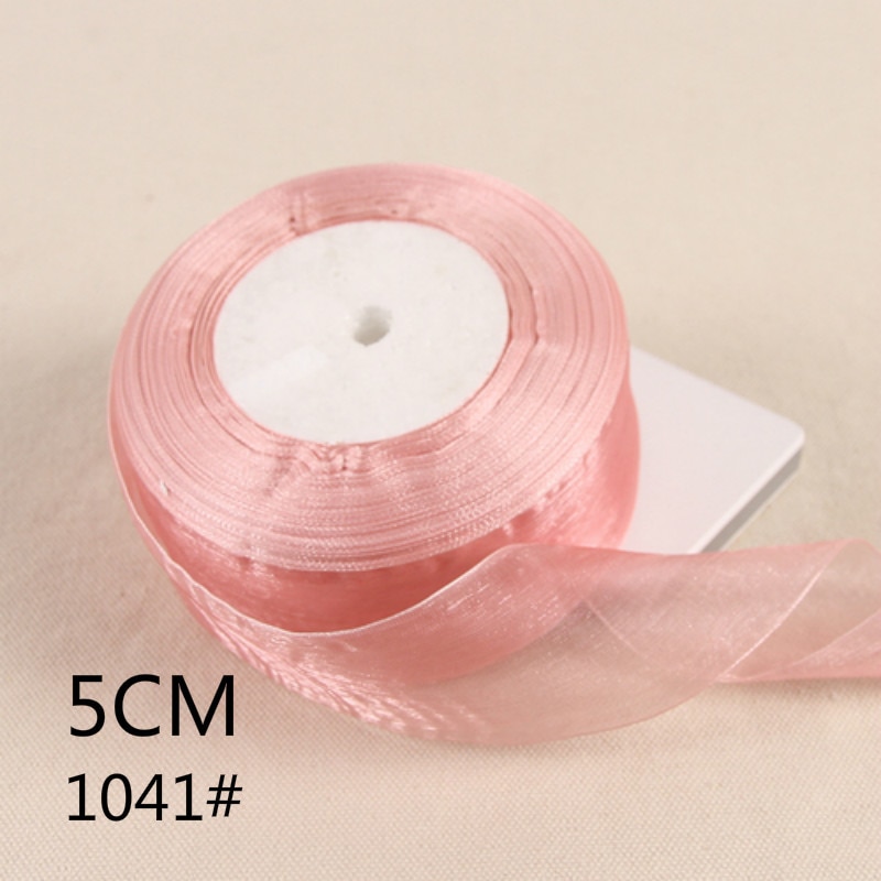 Pink Meat 12mm-50mm 50yards Organza Ribbon For Wra... – Grandado