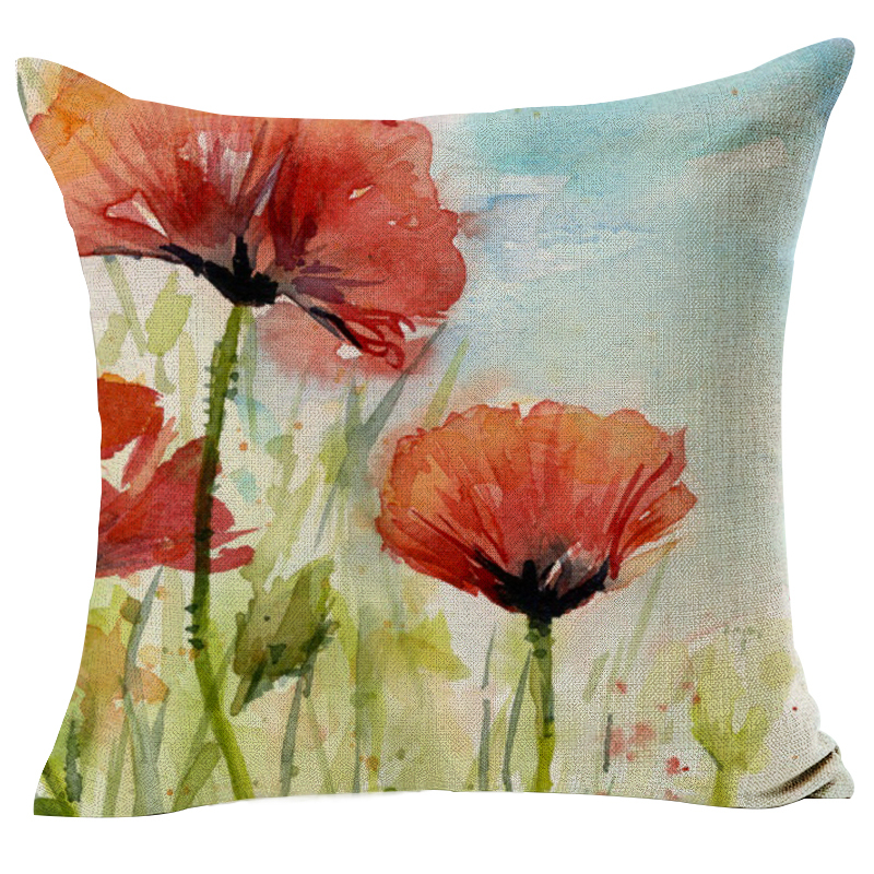 18 Home decoratieve kussens katoen linnen sierkussen groene bladeren print gezellige rugleuning kussen beddengoed kussensloop LXC: 2524