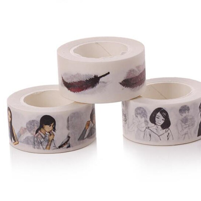 Retro de personaje de dibujos animados japonés Washi Tape de papel adhesivo álbum Etiqueta de cinta adhesiva Scrapbooking DIY etiqueta engomada