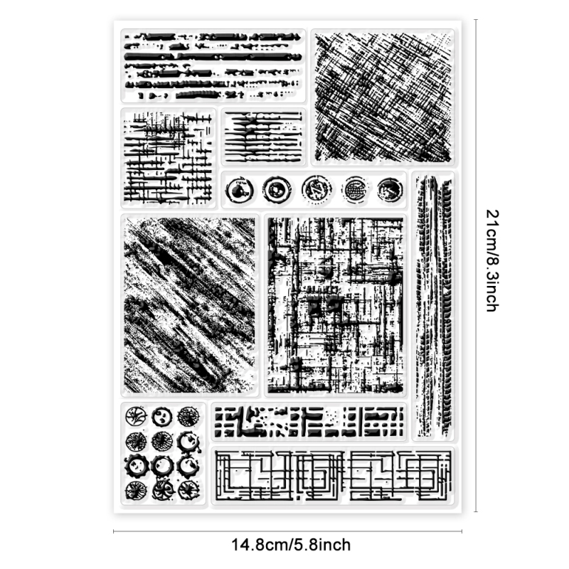 Sellos transparentes de borde botánico, formas mixtas para hacer tarjetas, rosas, setas, esquina de encaje, sellos transparentes de 5,83x8,27 pulgadas, 1 ud.: Beige