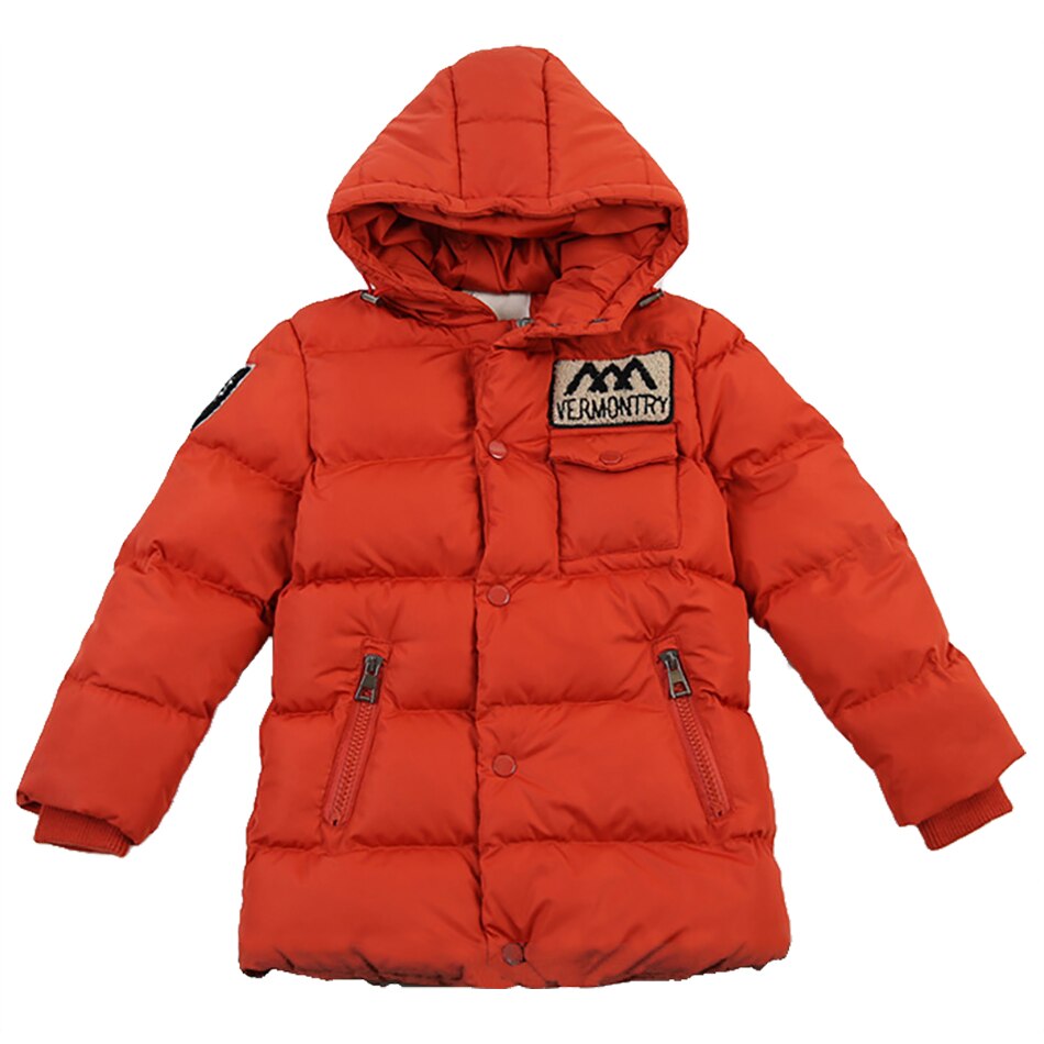 Jongens Warme Lange Jas Jongen Katoenen Jas Kinderen Jas Brief Gedrukt Katoen Kleding Plus Fluwelen Dikke Warme Hoodedcoat
