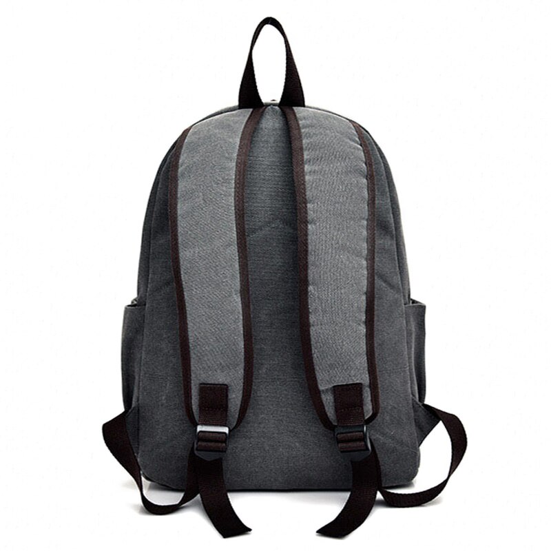 Men Canvas Backpack Teenage Boys School Bag Laptop Backpacks Students Casual Travel Rucksack Large Book Bags Brown Black XA1916C