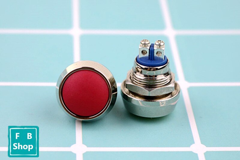 12mm 1NO momentary reset screw terminal metal push botton waterproof nickel plated brass domed push button switch