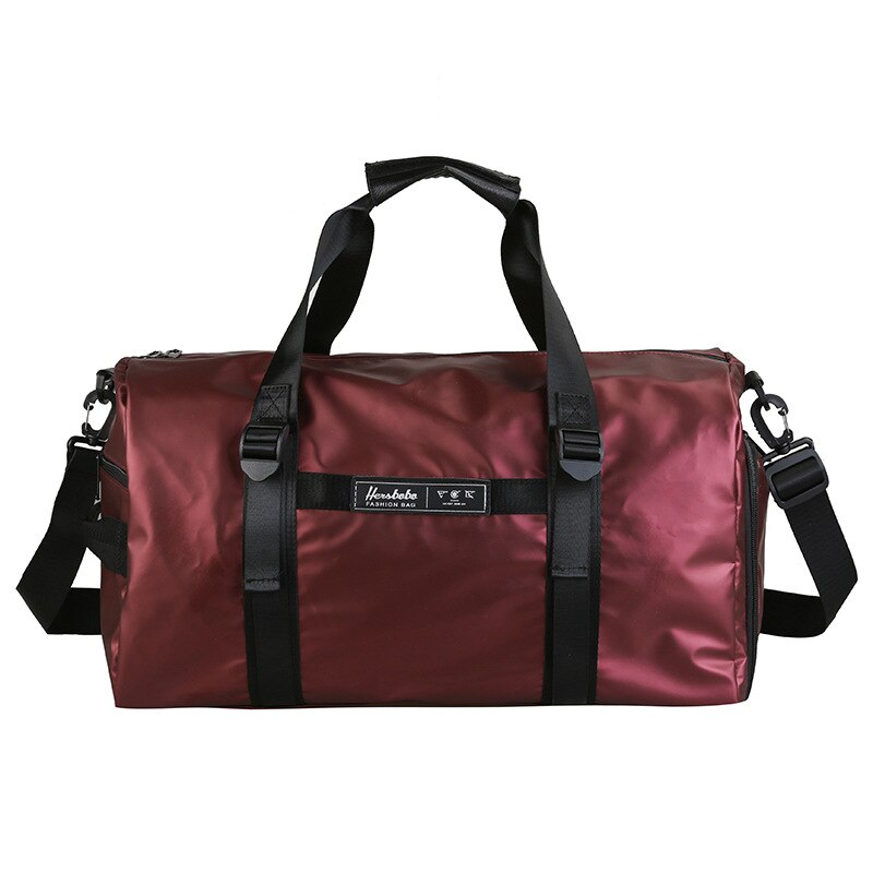 Multifunctional Travel Bag Shoes Training Fitness Gym Bags Large Outdoor Duffle Bag Oxford Sports Luggage Bag With Zipper: Red