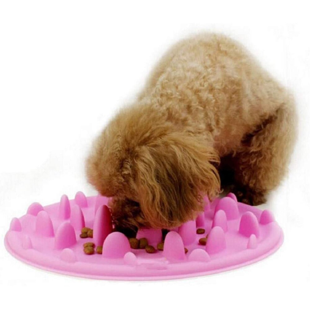 Pet Dog Feeding Food Dish Bowl Slow Feeder Puzzle Anti-Choke Silicone Puppy Slow Eating Feeder Dish for Small Medium dogs Cats