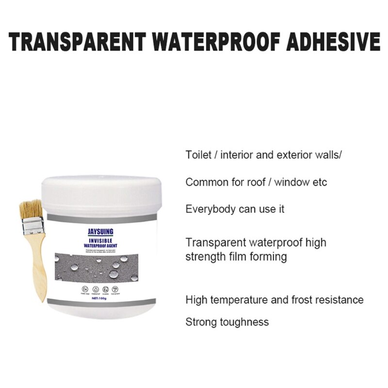 Transparent Waterproof Coating for Exterior Wall of Toilet Kitchen External Wall Roof Patching Tape Brush