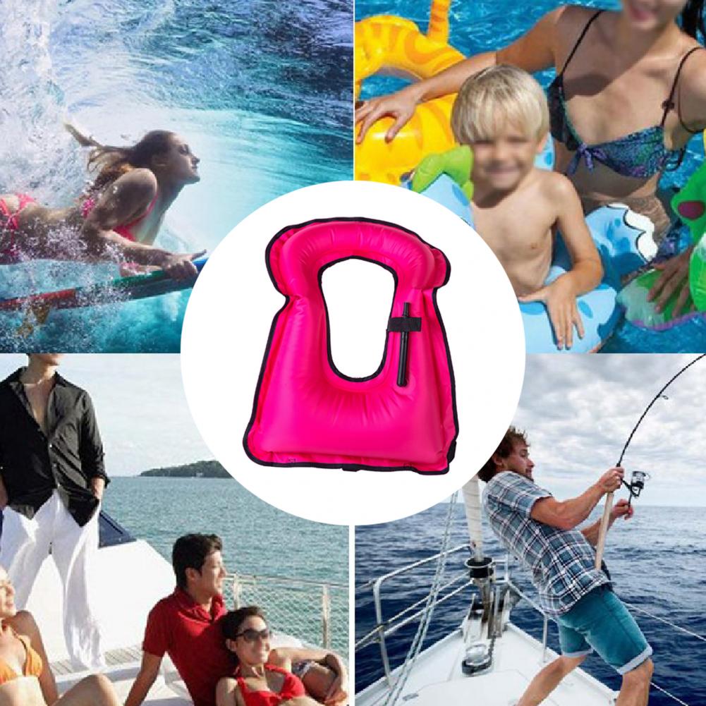 Adult Portable Outdoor Indoor Swimming Snorkeling Buoyancy Vest Inflatable Safety Life Jacket With Quick Safety Lock