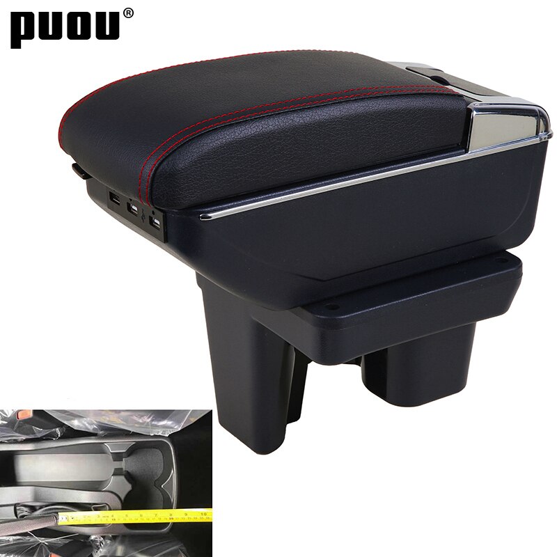 Caja de reposabrazos para Toyota Hilux, piezas de reequipamiento Interior del coche, almacenamiento de reposabrazos giratorio, retráctil, USB, LED, portavasos, accesorios