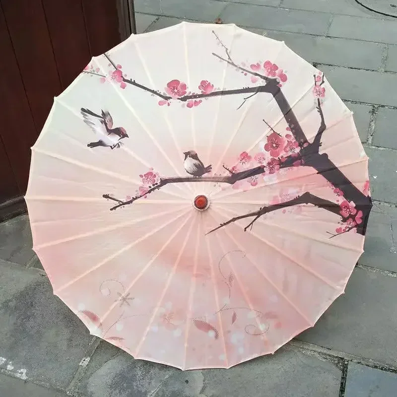 Adult Oil Paper Umbrella Chinese Style Rainproof Decoration Craft Hanfu Dance Photo Parasol Women's Umbrella Girls Cosplay Prop