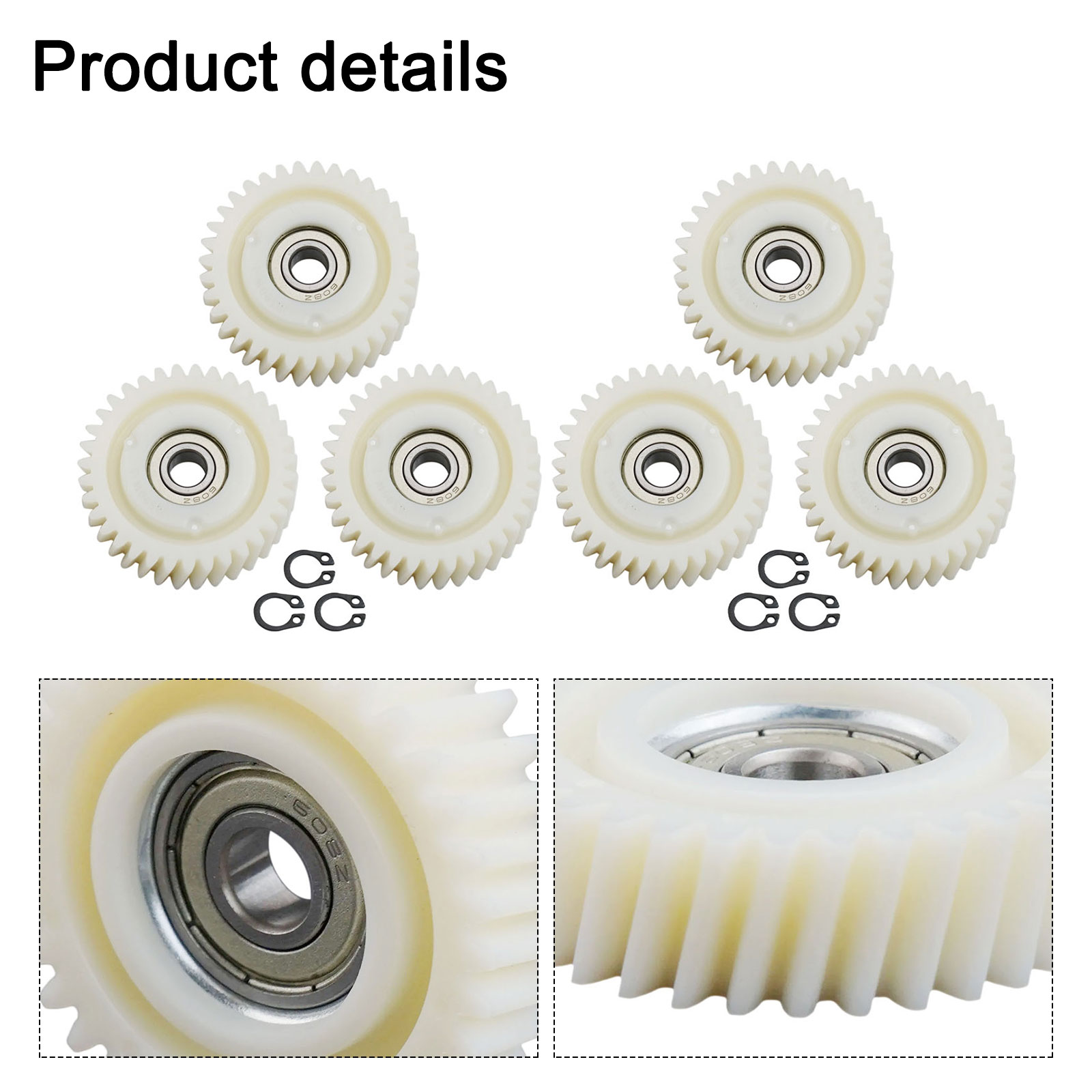 Kit d'embrayage d'engrenage de moteur de vélo électrique, nylon pour engrenage hélicoïdal, engrenage planétaire de moteur de moyeu, roulement 608, accessoire de cyclisme, 31T, 35T, 36T, 6 pièces