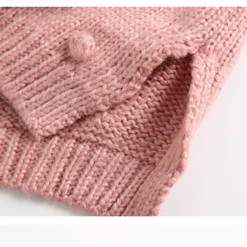 brand Autumn Winter Baby Girl Cardigan Knitted Hair-Ball Sweater Jacket Outwear Clothing Toddler Children Cotton Coat