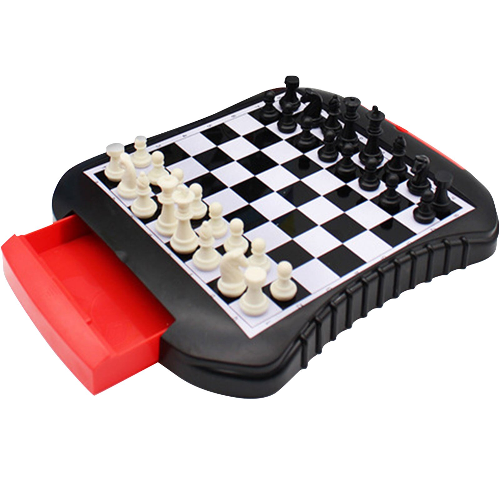 Portable Chessboard Chess Plastic Chess Pieces Puzzle Board Games Chess And Card Games Toys Chess Magnetic Chessboard: Default Title