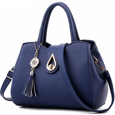 Sac à main à pompon pour femmes, sacoche à paillettes de gouttelettes d'eau, sac à bandoulière de grande capacité, sac à épaule de de styliste ZHP01: Dark Blue