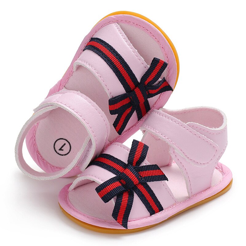 Bébé Fille blanc oddler sandales Infantile Enfant En Bas Âge mignon arc Rose Décontracté en coton Doux 0-2 ans Premiers Marcheurs D'été Chaussures de Berceau