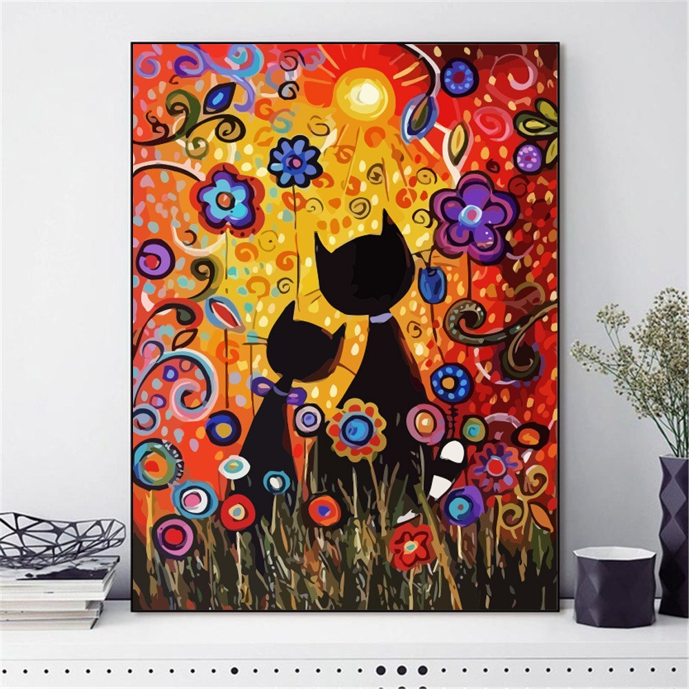 Huacan maalaus numerolla eläin kissa sarjat piirustus canvas handpainted kuva diy art kodin sisustus