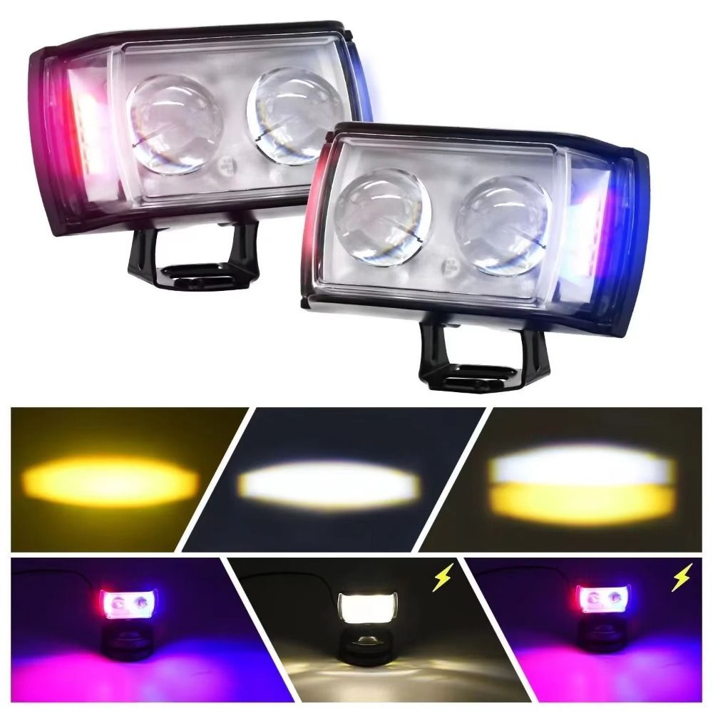 Blitsstrobelys led-bilarbeidslys rgb- 12v- atmosfærelampe vanntett universell bilspotlight bil