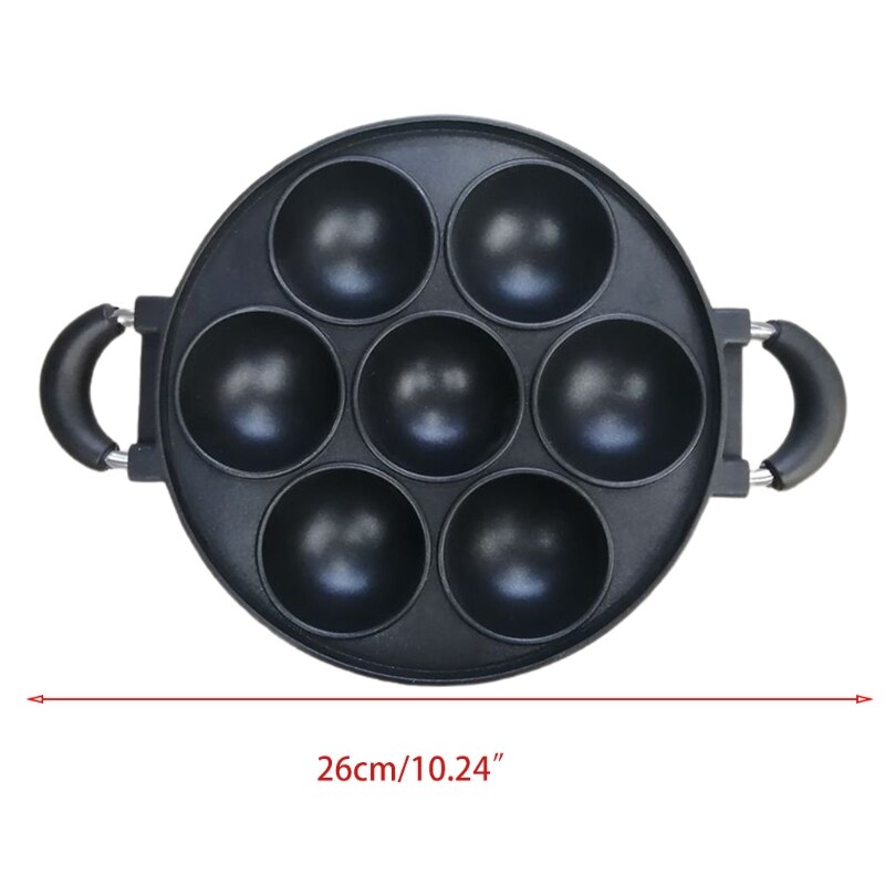 7-Hole Cake Koken Pan Gietijzer Omelet Pan Non-stick Kookpot Ontbijt Ei Koken Pie Cake mold Cookware