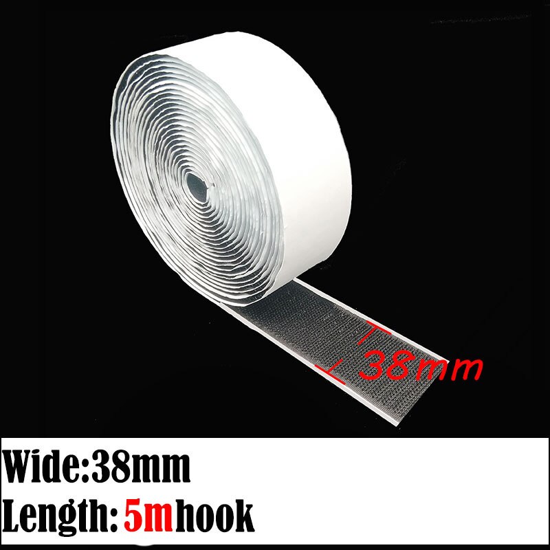 5 Meters/roll self-adhesive velcros hook and loop fastener tape adhesive velcros magic strap sticker velcros adhesive Glue DIY: 38mm 5m hook